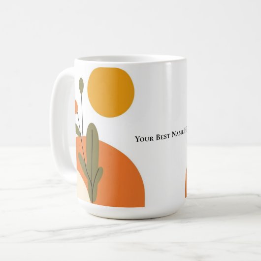 Midden eeuw modern koffiekopje koffiemok (Voorkant links)