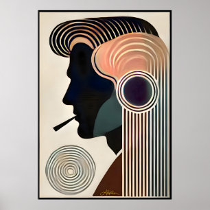 Midden Eeuw Modern Kunst Contemplatie Poster