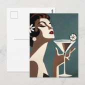 Midden Eeuw Modern Kunst De Martini DIva Briefkaart (Voorkant / Achterkant)
