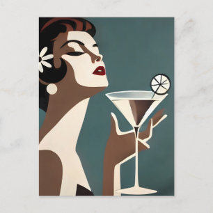 Midden Eeuw Modern Kunst De Martini DIva Briefkaart