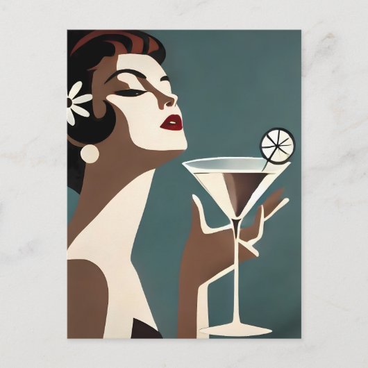 Midden Eeuw Modern Kunst De Martini DIva Briefkaart (Voorkant)
