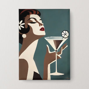 Midden Eeuw Modern Kunst De Martini DIva Button