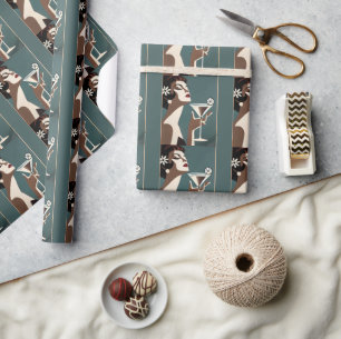 Midden eeuw modern kunst de Martini DIva Cadeaupapier