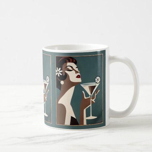 Midden eeuw modern kunst de Martini DIva Koffiemok (Rechts)