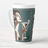 Midden eeuw modern kunst de Martini DIva Latte Mok (Linkerhoek)