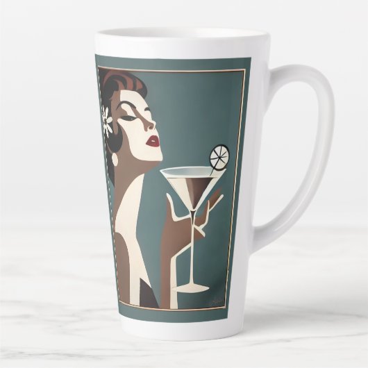 Midden eeuw modern kunst de Martini DIva Latte Mok (Rechts)