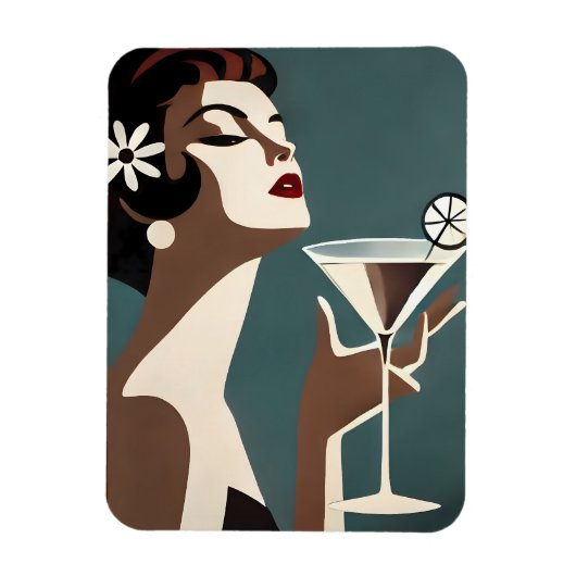 Midden eeuw modern kunst de Martini DIva Magneet (Verticaal)