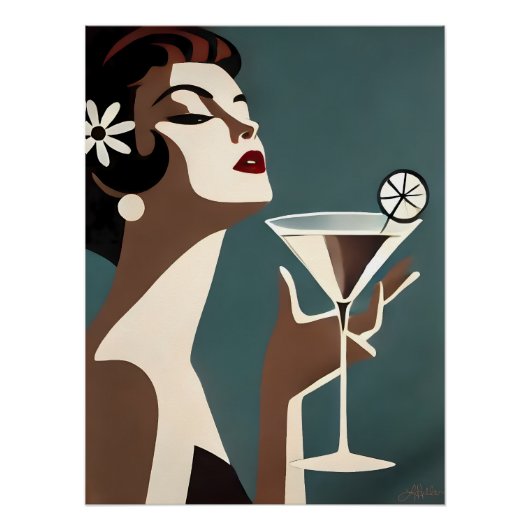 Midden Eeuw Modern Kunst De Martini DIva Perfect Poster (Voorkant)