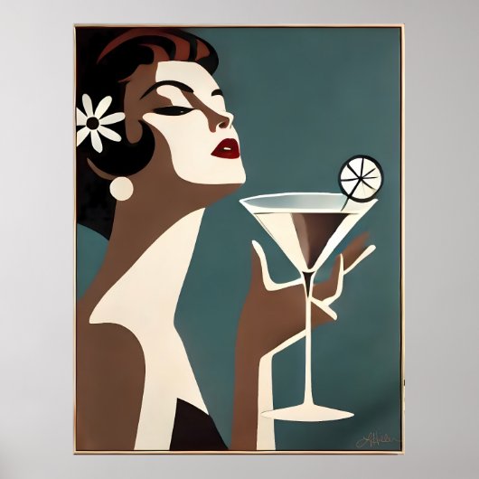 Midden Eeuw Modern Kunst De Martini DIva Poster (Voorkant)