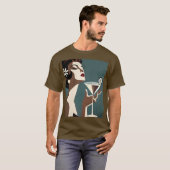 Midden eeuw modern kunst de Martini DIva T-shirt (Voorkant volledig)
