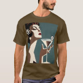 Midden eeuw modern kunst de Martini DIva T-shirt (Voorkant)