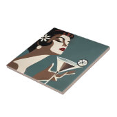 Midden Eeuw Modern Kunst De Martini DIva Tegeltje (Zijkant)