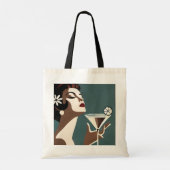 Midden eeuw modern kunst de Martini DIva Tote Bag (Achterkant)