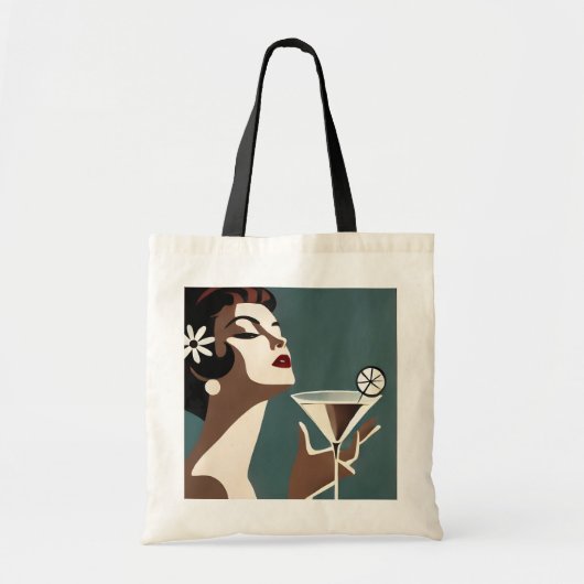 Midden eeuw modern kunst de Martini DIva Tote Bag (Voorkant)