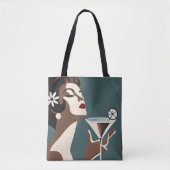 Midden eeuw modern kunst de Martini DIva Tote Bag (Voorkant)