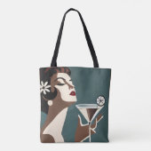 Midden eeuw modern kunst de Martini DIva Tote Bag (Achterkant)