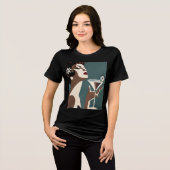 Midden eeuw modern kunst de Martini DIva Tri-Blend Shirt (Voorkant volledig)