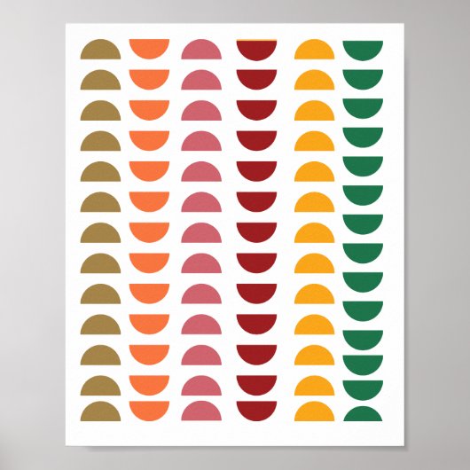 Midden eeuw modern kunst geometrisch retro 70s kle poster (Voorkant)