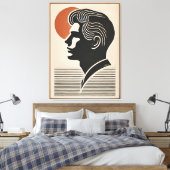 Midden eeuw modern kunst Hij volgt de zon Canvas Afdruk (Insitu (Slaapkamer))