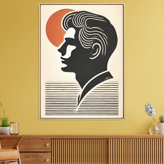 Midden eeuw modern kunst Hij volgt de zon Canvas Afdruk (Insitu (Woonkamer))