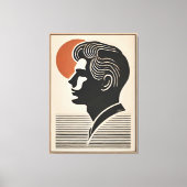 Midden eeuw modern kunst Hij volgt de zon Canvas Afdruk (Voorkant)