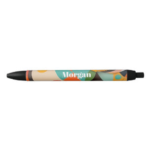 Midden eeuw modern kunst monogram of naam, geometr zwarte inkt pen
