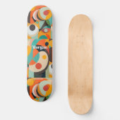 Midden eeuw modern kunst, naam of monogram geometr persoonlijk skateboard (Voorkant)