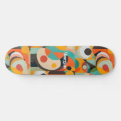 Midden eeuw modern kunst, naam of monogram geometr persoonlijk skateboard (Horizontaal)