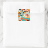 Midden eeuw modern kunst, naam of monogram geometr vierkante sticker (Tas)