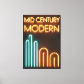 Midden eeuw modern kunst neon bord ontwerp canvas afdruk (Voorkant)