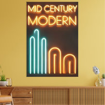 Midden eeuw modern kunst neon bord ontwerp
