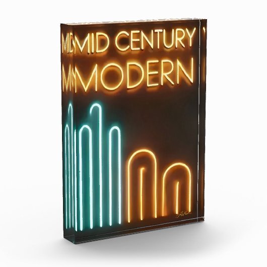 Midden Eeuw Modern Kunst Neon Licht Reclame Ontwer Fotoblokken (Links)