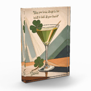 Midden eeuw modern kunst Shamrock Martini Sláinte! Fotoblokken