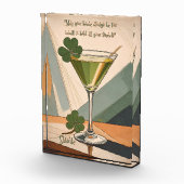 Midden eeuw modern kunst Shamrock Martini Sláinte! Fotoblokken (Rechts)