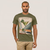 Midden eeuw modern kunst Shamrock Martini Sláinte! T-shirt (Voorkant volledig)