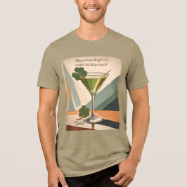 Midden eeuw modern kunst Shamrock Martini Sláinte! Tri-Blend Shirt