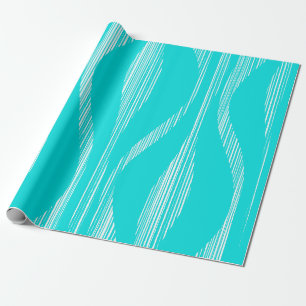 Midden eeuw modern loungepatroon turquoise cadeaupapier