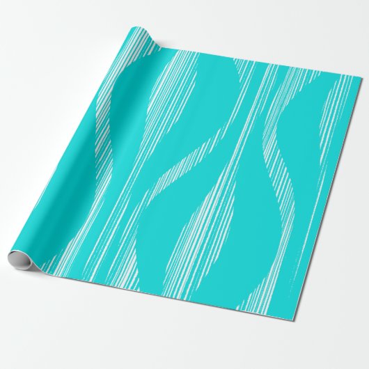 Midden eeuw modern loungepatroon turquoise cadeaupapier (Uitgerold)