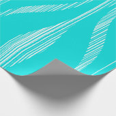 Midden eeuw modern loungepatroon turquoise cadeaupapier (Hoek)