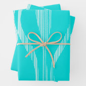 Midden eeuw modern loungepatroon turquoise inpakpapier vel (In situ)