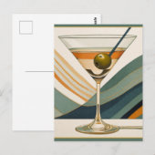 Midden Eeuw Modern Martini Cocktailuur Briefkaart (Voorkant / Achterkant)
