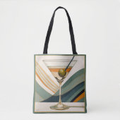 Midden Eeuw Modern Martini Cocktailuur Tote Bag (Voorkant)