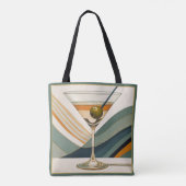 Midden Eeuw Modern Martini Cocktailuur Tote Bag (Achterkant)