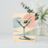 Midden eeuw modern martini pastel minimalistische briefkaart (Staand voorkant)