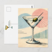 Midden eeuw modern martini pastel minimalistische briefkaart (Voorkant / Achterkant)