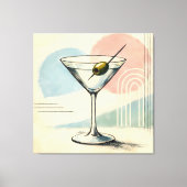 Midden eeuw modern martini pastel minimalistische canvas afdruk (Voorkant)