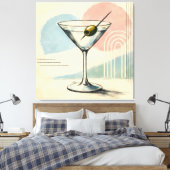 Midden eeuw modern martini pastel minimalistische canvas afdruk (Insitu (Slaapkamer))