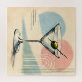 Midden eeuw modern martini pastel minimalistische  legpuzzel (Horizontaal)