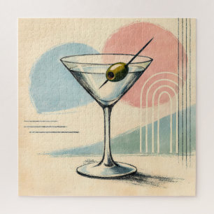 Midden eeuw modern martini pastel minimalistische  legpuzzel