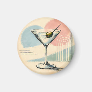 Midden eeuw modern martini pastel minimalistische  magneet